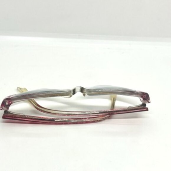 VINTAGE FUNDAMENTALS F008 PINK CLEAR EYEGLASS FRAMES 54 15 145 PLASTIC METAL ARM - Picture 12 of 16